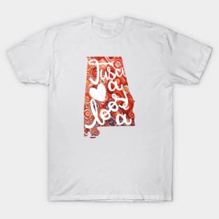 Tuscaloosa Alabama Map Crimson Tide T-Shirt